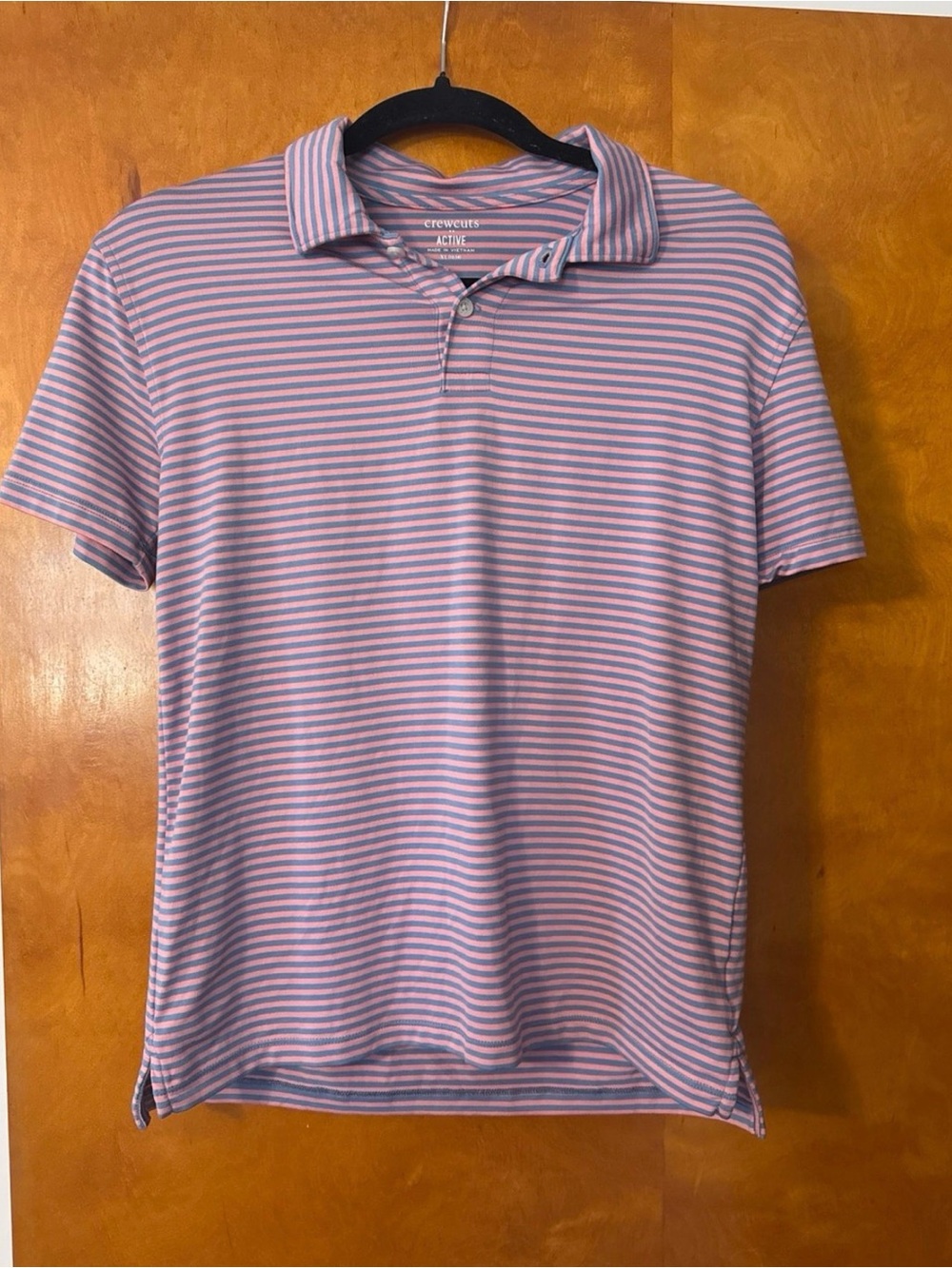 Crewcuts Pink and Blue Striped Short-Sleeve Polo